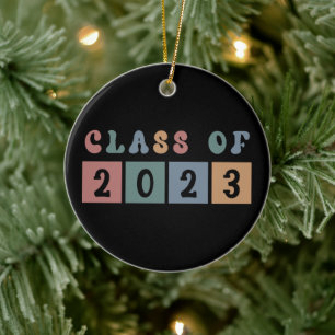 Décoration En Céramique Classe rétro de 2023 collégial diplôme cadeau