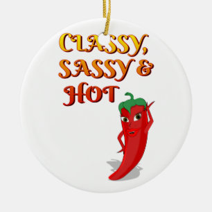 Décoration En Céramique Classé Sassy Et Hot Pepper Diva