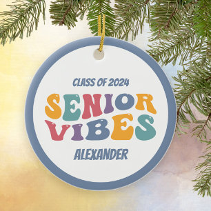 Décoration En Céramique Classe Vibes seniors de 2025 Grand Noël