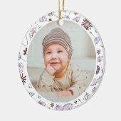 Décoration En Céramique Classic Floral Frame Baby's First Christmas (Gauche)