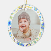 Décoration En Céramique Classic Floral Frame Baby's First Christmas (Gauche)