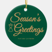 Décoration En Céramique Classic Green & Gold Logo Ornament (Devant)