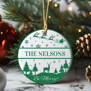 Décoration En Céramique Classic Père Noël et Sleigh Family Keepsaké Person