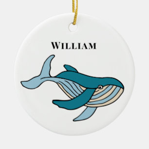 Décoration En Céramique Classique baleine pour enfants avec nom personnali