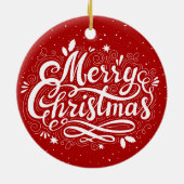 Décoration En Céramique Classique Joyeux Noël Festive Rouge et Blanc (Dos)