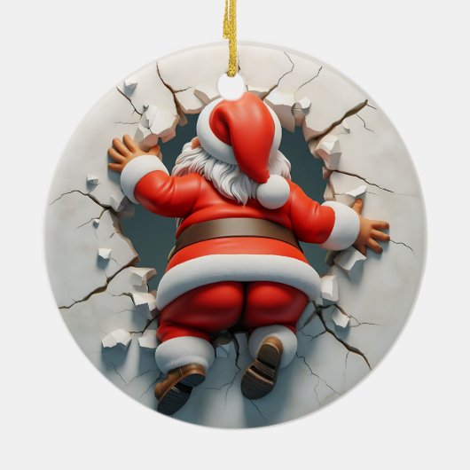 Décoration En Céramique Clause 3d Santa adorable (Dos)