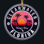 Décoration En Céramique Clearwater Beach Floride Rétro Sunset Souvenirs<br><div class="desc">Clearwater Florida Design. Conception coucher de soleil avec votre plage et la mer de Floride préférée, adapté pour les amateurs de plage aux États-Unis en particulier qui aiment Clearwater Beach. Clearwater Beach Florida Vintage 60s Souvenirs. Clearwater Beach Florida - Retro Tropical Palm Tree 60s Souvenirs design Vintage fait un grand...</div>