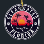 Décoration En Céramique Clearwater Beach Floride Rétro Sunset Souvenirs<br><div class="desc">Clearwater Florida Design. Conception coucher de soleil avec votre plage et la mer de Floride préférée, adapté pour les amateurs de plage aux États-Unis en particulier qui aiment Clearwater Beach. Clearwater Beach Florida Vintage 60s Souvenirs. Clearwater Beach Florida - Retro Tropical Palm Tree 60s Souvenirs design Vintage fait un grand...</div>