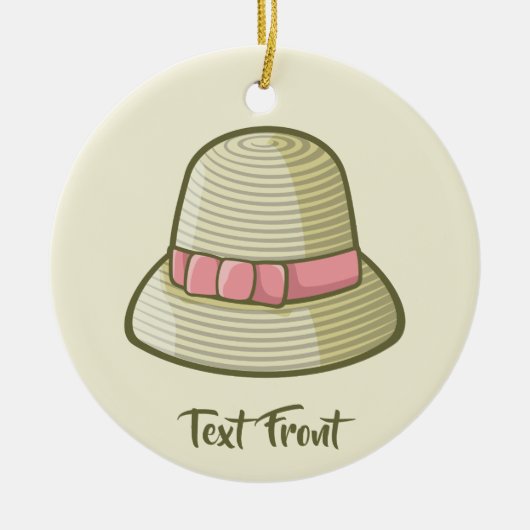 Décoration En Céramique Cloche Casquette jaune (Devant)