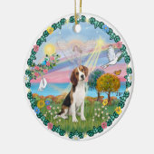 Décoration En Céramique Cloud Angel #1B - Beagle (Gauche)