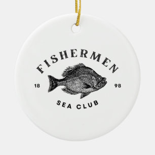 Décoration En Céramique Club de pêcheurs en mer