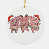 Décoration En Céramique Cochon Noël Animaux de Noël Cochons (Devant)