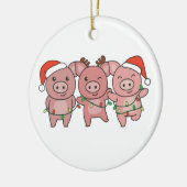 Décoration En Céramique Cochon Noël Animaux de Noël Cochons (Gauche)