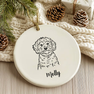 Décoration En Céramique Cockapoo Chien de Noël Personnalisé