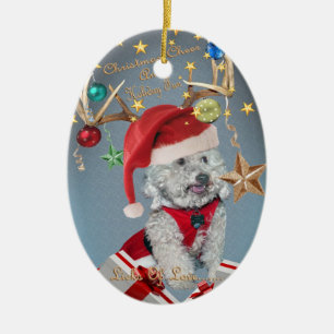Décoration En Céramique Cockapoo lèche de l'ornement d'amour de Noël