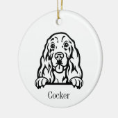 Décoration En Céramique Cocker Spaniel chien (Gauche)