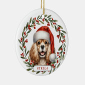 Décoration En Céramique Cocker Spaniel Dog Ceramic Circle Ornament (Droite)