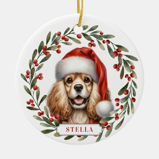 Décoration En Céramique Cocker Spaniel Dog Ceramic Circle Ornament (Devant)