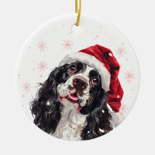 Décoration En Céramique Cocker Spaniel Dog Christmas Personalized (Devant)