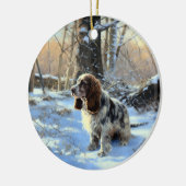 Décoration En Céramique Cocker Spaniel Laisser Neige Noël (Gauche)