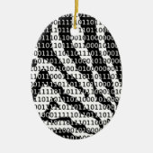 Décoration En Céramique Code binaire Zebra noir et blanc (Devant)