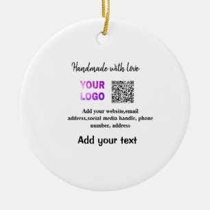 Décoration En Céramique Code qr simple minimaliste ajouter logo nom du cod