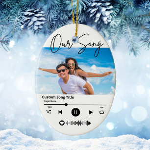 Décoration En Céramique Code scannable musique Notre chanson Couple Noël