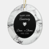 Décoration En Céramique Coeur Argent Et Marbré (Gauche)