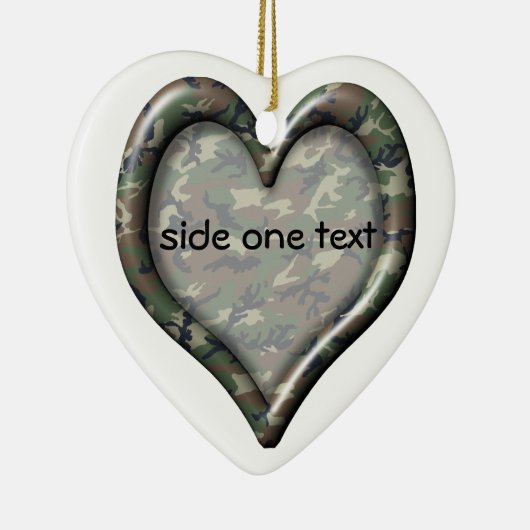 Décoration En Céramique Coeur boisé de Camouflage (Droite)