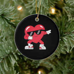 Décoration En Céramique Cœur Dabbing Cadeaux amusants pour la Saint-Valent