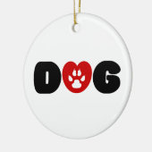 Décoration En Céramique Coeur d'amour de chien (Gauche)