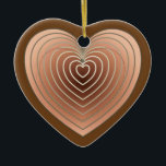 Décoration En Céramique Coeur dans les nuances de brun, arrière - plan cho<br><div class="desc">Coeur dans les tons chocolat,  avec un dégradé satiné,  sur un arrière - plan chocolat foncé</div>