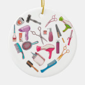 Décoration En Céramique Coeur de coiffeur Outil coiffeur (Devant)