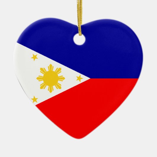 Décoration En Céramique Coeur de drapeau de Philippines (Devant)