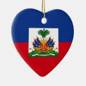 Décoration En Céramique Coeur de drapeau du Haïti (Droite)