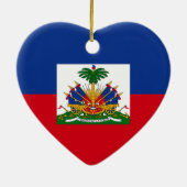 Décoration En Céramique Coeur de drapeau du Haïti (Dos)