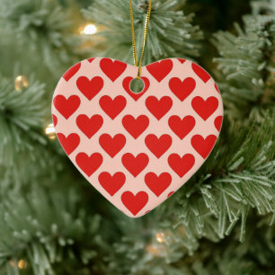 Décoration En Céramique Cœur de la Saint-Valentin traditionnel rouge