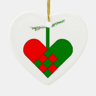 Décoration En Céramique Coeur de papier tissé suédois