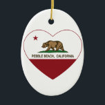 Décoration En Céramique coeur de Pebble Beach de drapeau de la Californie<br><div class="desc">Coeur de République de Pebble Beach la Californie</div>