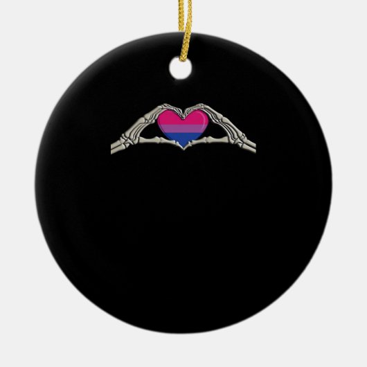 Décoration En Céramique Coeur des mains osseuses Goth bisexuel (Devant)