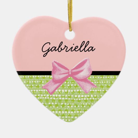 Décoration En Céramique Coeur des points de chaux (Devant)