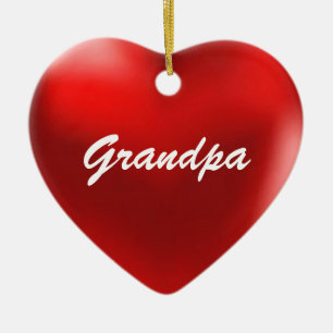 Décoration En Céramique Coeur d'ornement de grand-papa