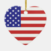 Décoration En Céramique Coeur du drapeau américain (Devant)