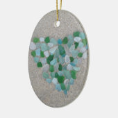 Décoration En Céramique Coeur en verre de mer (Gauche)