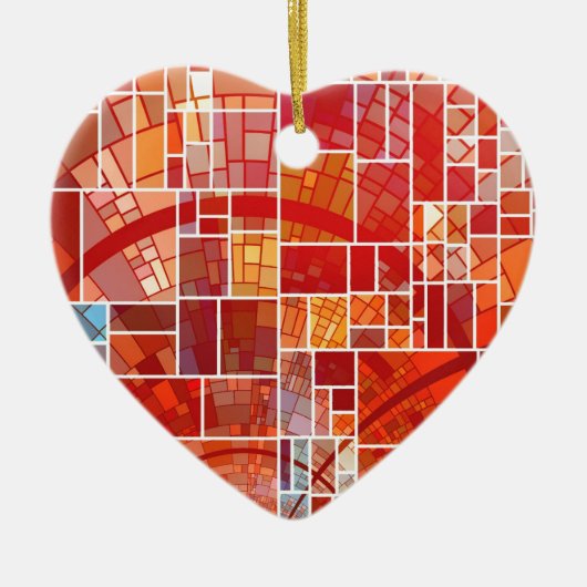 Décoration En Céramique Coeur en verre tendu (Devant)