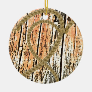 Décoration En Céramique Cœur entrelacés corde d'amour bois cœur en bois