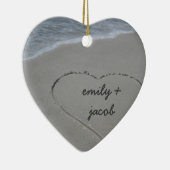 Décoration En Céramique Coeur fait sur commande de sable notre premier (Droite)