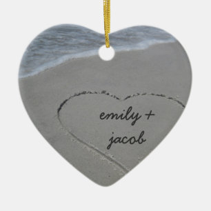 Décoration En Céramique Coeur fait sur commande de sable notre premier