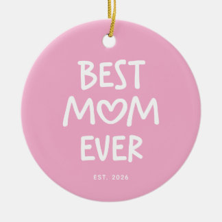 Décoration En Céramique Cœur Fantaisiste Rose et Blanc Meilleure Maman de 