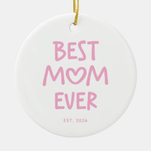 Décoration En Céramique Cœur Fantaisiste Rose Meilleure Maman Ever